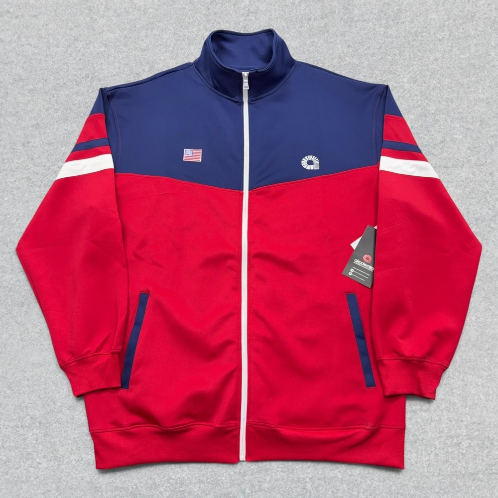 Akademiks Track Jacket Mens 3XL Red Blue Colorblock Full Zup USA Y2K NWT
